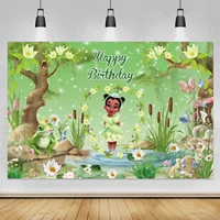 baby tiana backdrop baby shower princess girl birthday party supplies decor photography background photo studio props banner