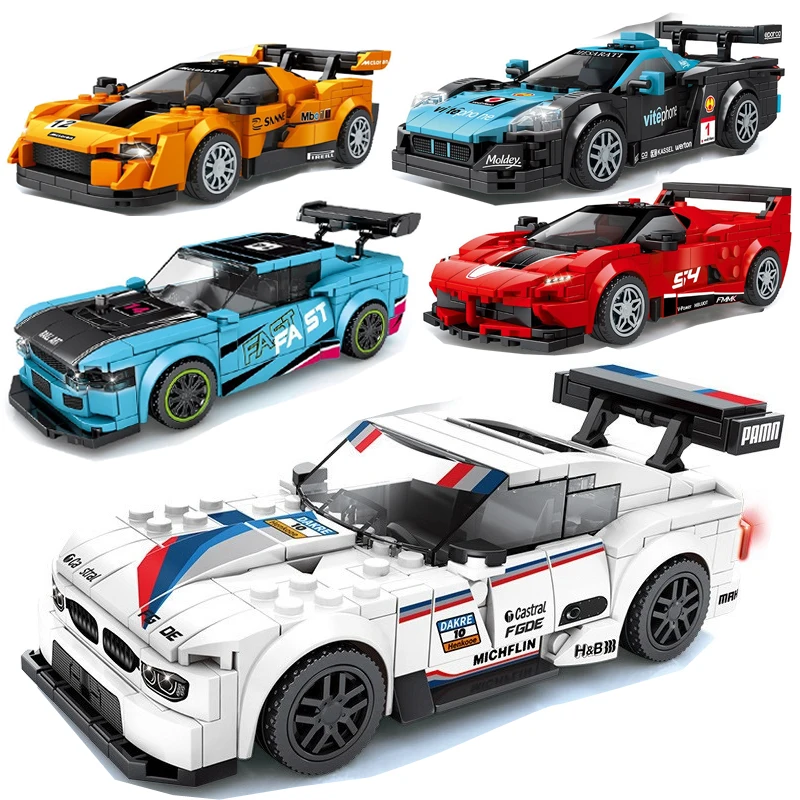 

Racing Car City Speed Champions Sports Model Building Blocks DIY Bricks Kids Toy Classic Rally Super Racers Vehicle F1 Technique