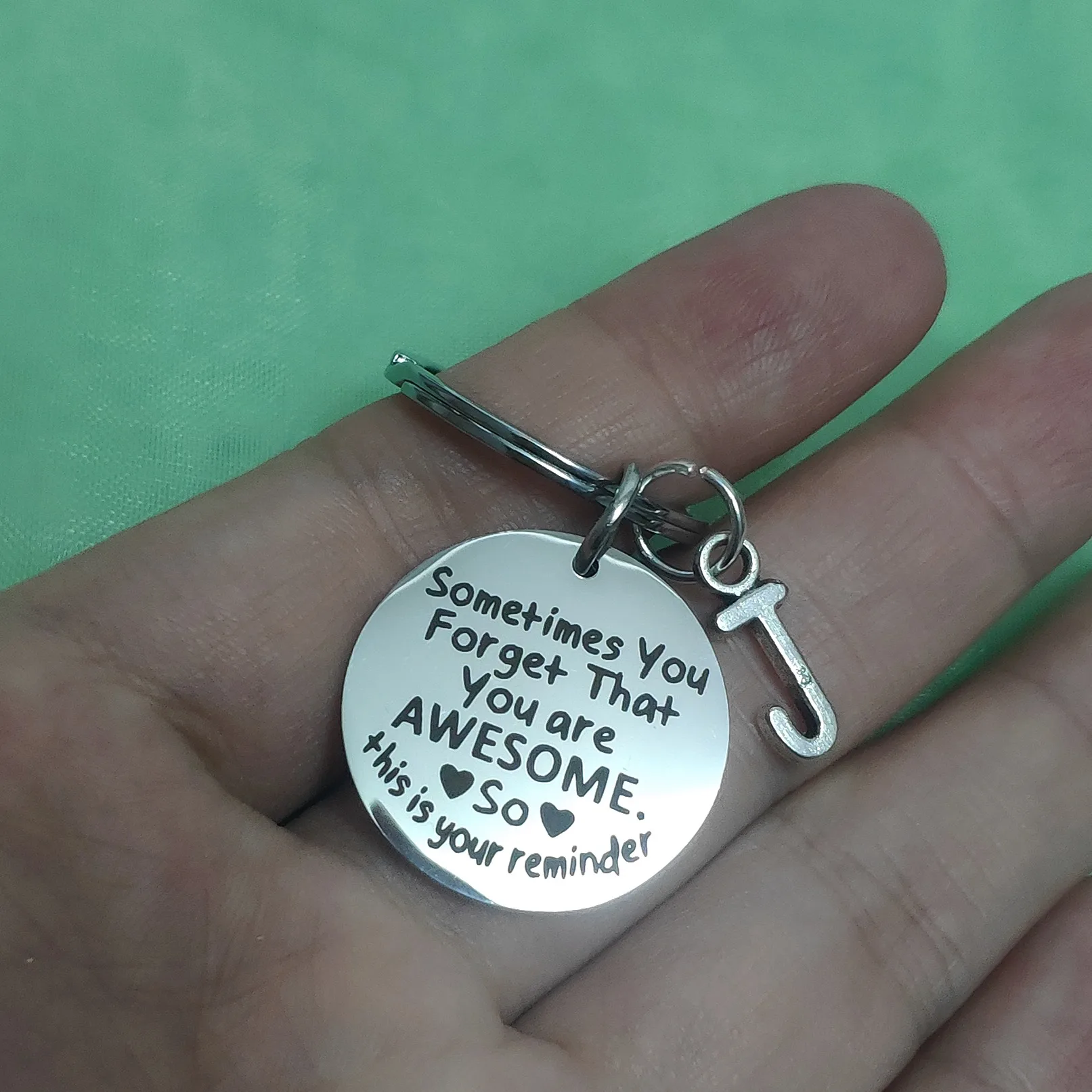 

Keyring Festivals Birthday Gifts Keys Holder Stainless Steel DIY Matching Unisex Ornaments Creative 26 Letter Pendants Couple