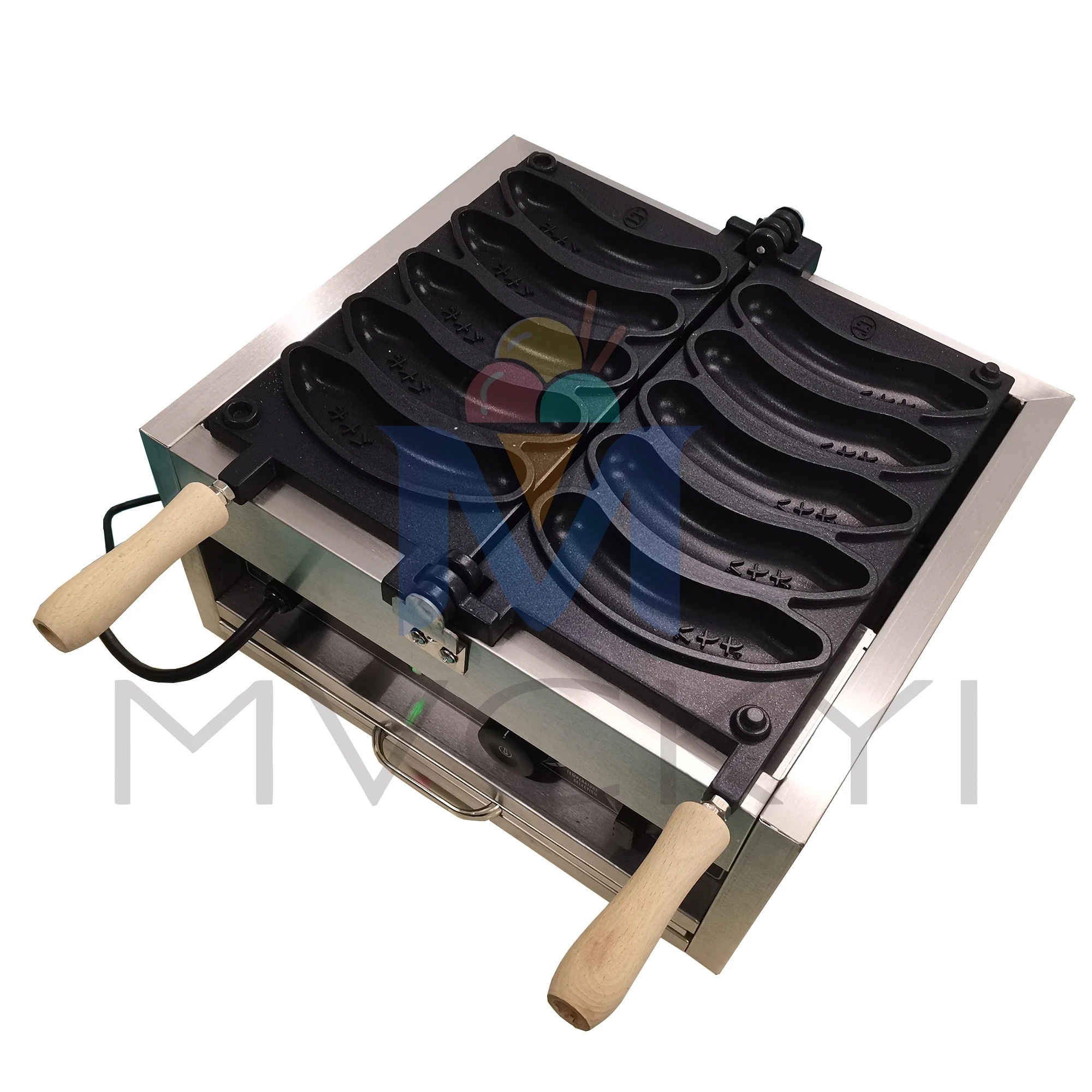 Mvckyi Коммерческая электрическая фотоварка/5 шт. вафельница для бананов/5 вафельная