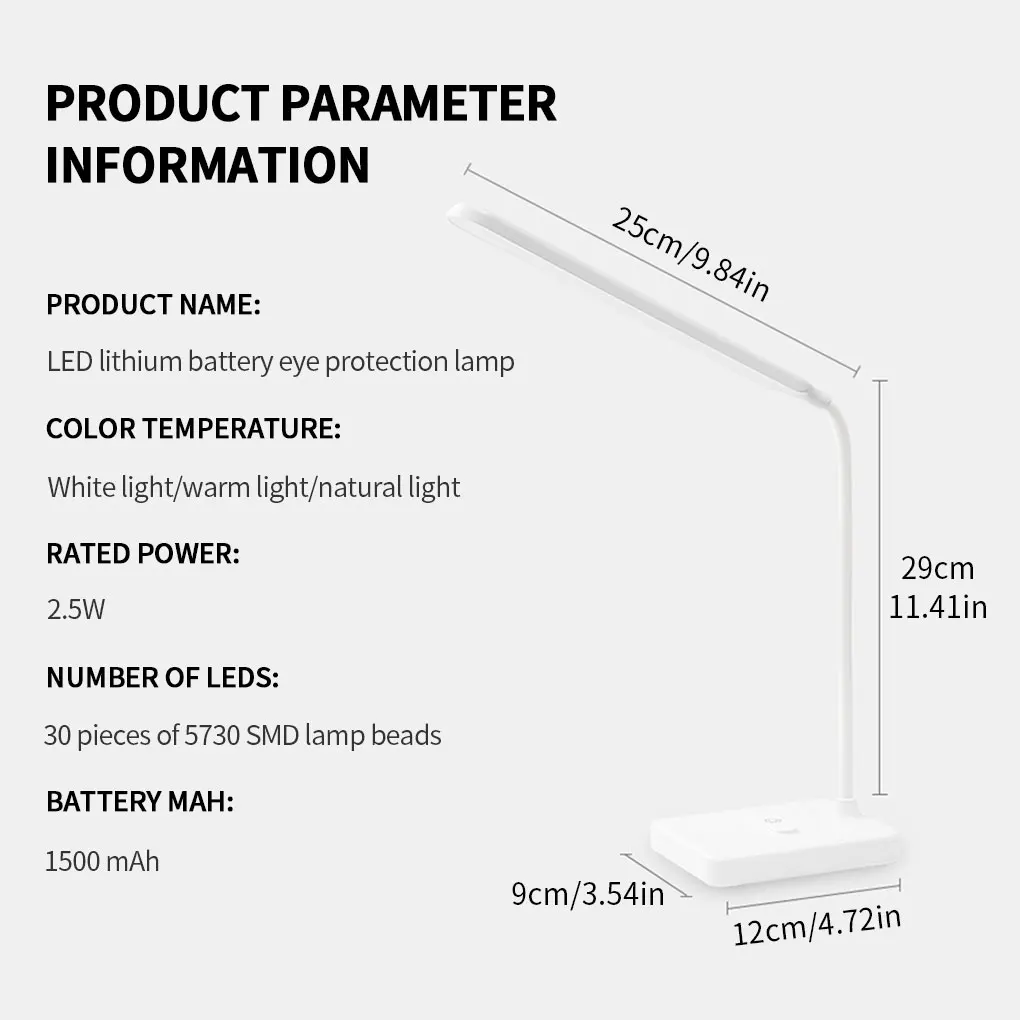 

Desk Lamp Touch Table Lamps For Living Room Gooseneck Desktop Foldable Dimmable Eye Protection Study Lamp Adjustable Led Light