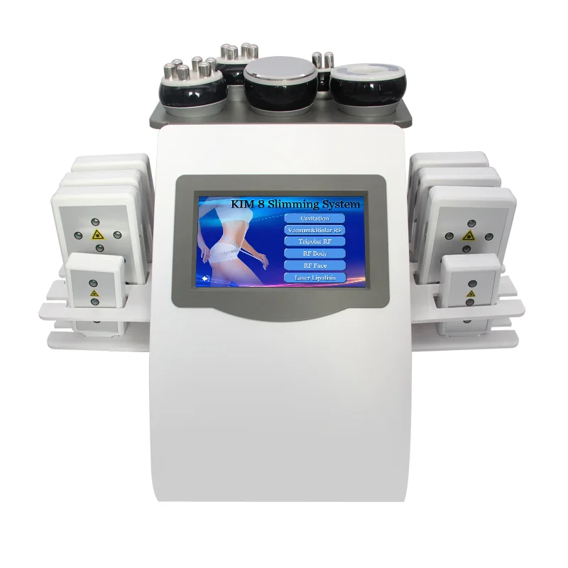 

40K 6 In 1 Cavitation Ultrasound Vacuum Lipo Laser Weight Loss 8 Pads Skincare Body Slimmimg Radio Frequency Home Use Machine