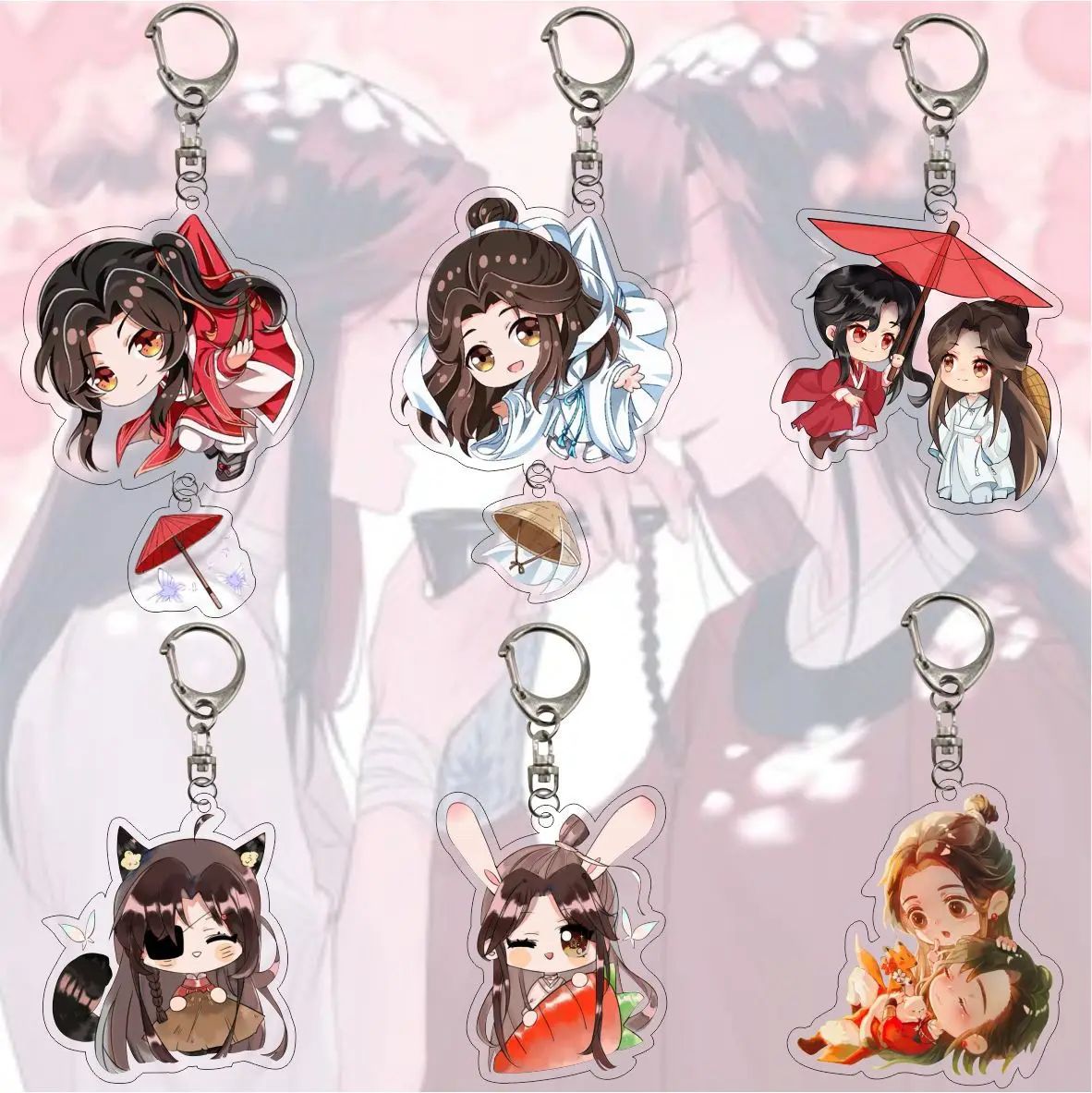 

Chinese Exquisite Anime Keychain Acrylic Figure Key Chain Keyring Key Ring For Children Fans Friends Jewelry Gifts