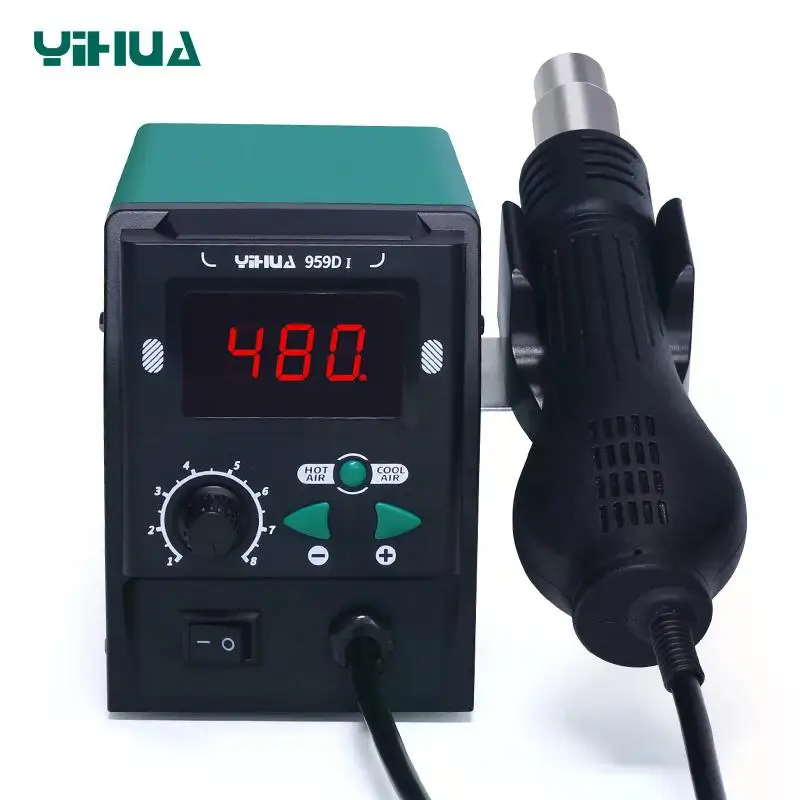 Интеллектуальная спиральная паяльная станция YIHUA 959D 700 Вт с термофеном для