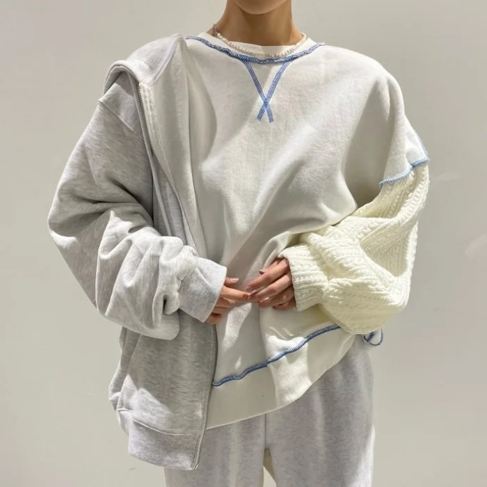 

Женские толстовки корейский шикарный дизайн уменьшающий возраст повседневный топ шерстяной рукав комбинированный пуловер женский лес