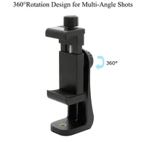 360 degree mobile phone clip compatible with all 14 screw cellphone holder tripod mount desk tripod adapter