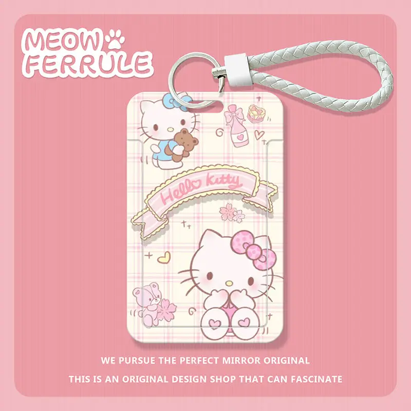 

Sanrio Anime Cartoon Cute Hello Kitty Melody Sliding Cover Card Set Meal Card Bus Card ID Protective Cover Access Control Card