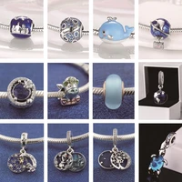 2022 trendy 925 sterling silver bead blue planet dangle astronaut fit original pandora charms mybeboa bracelet christmas jewelry