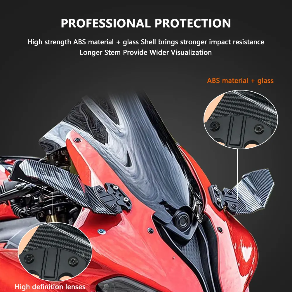 Детали крылья регулируемые боковые зеркало заднего вида для Kawasaki зеркальные