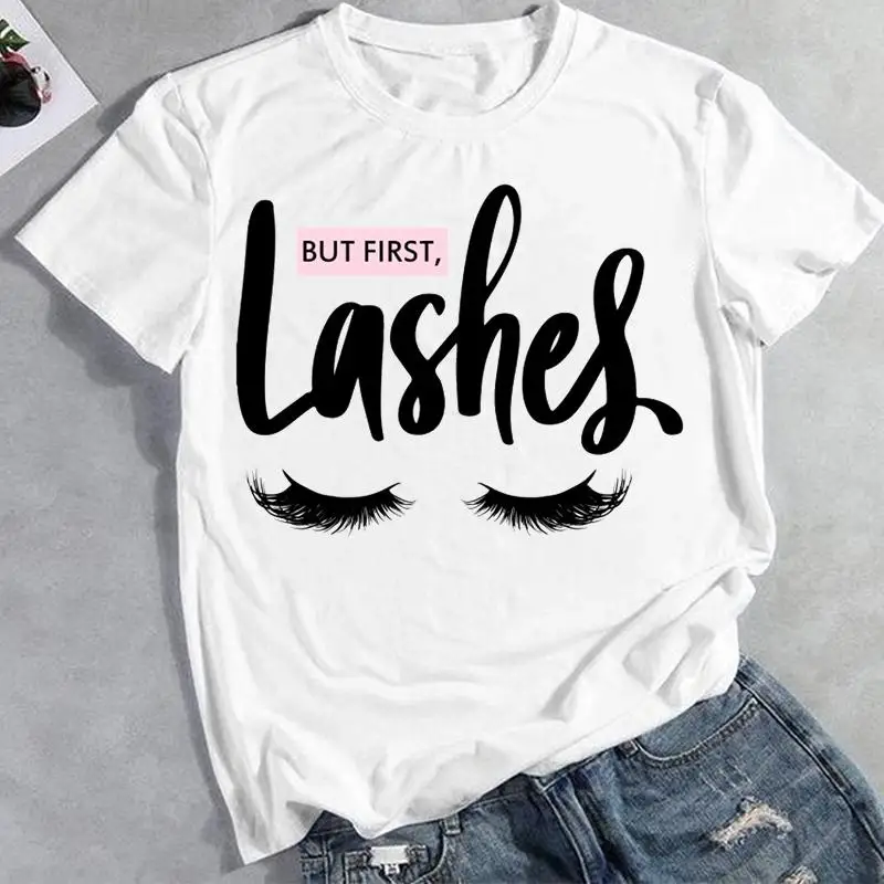 

Женская летняя футболка с коротким рукавом и принтом «глаза»