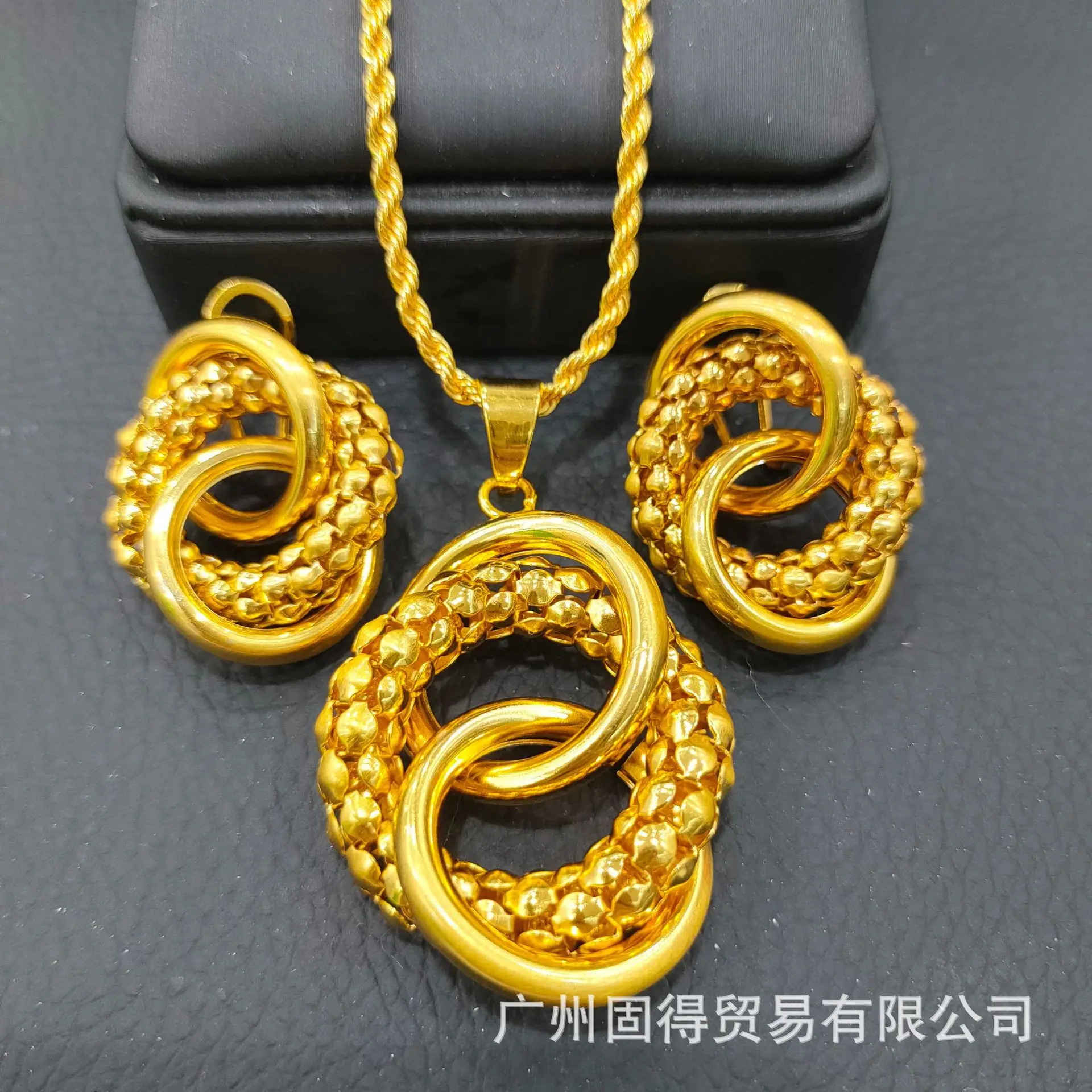 Цепочка Из 24-каратного золота с кукурузой полностью алмазные серьги ожерелье