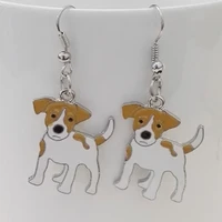 lovely designed puppy 3d jack russell terrier stud earrings beautiful enamel oil dog earrings girls gift