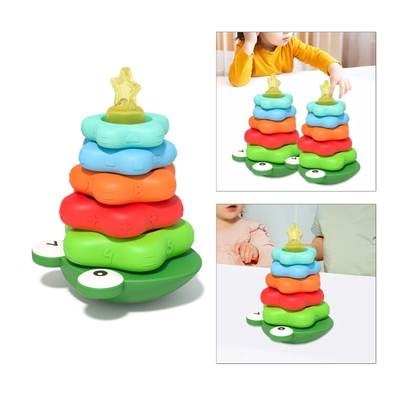 

Educational Rattle Stacking Game Stacking Toy Suitable for Age 6-18 Month+ Old Babies Tumblers Rings Balancing Blocks