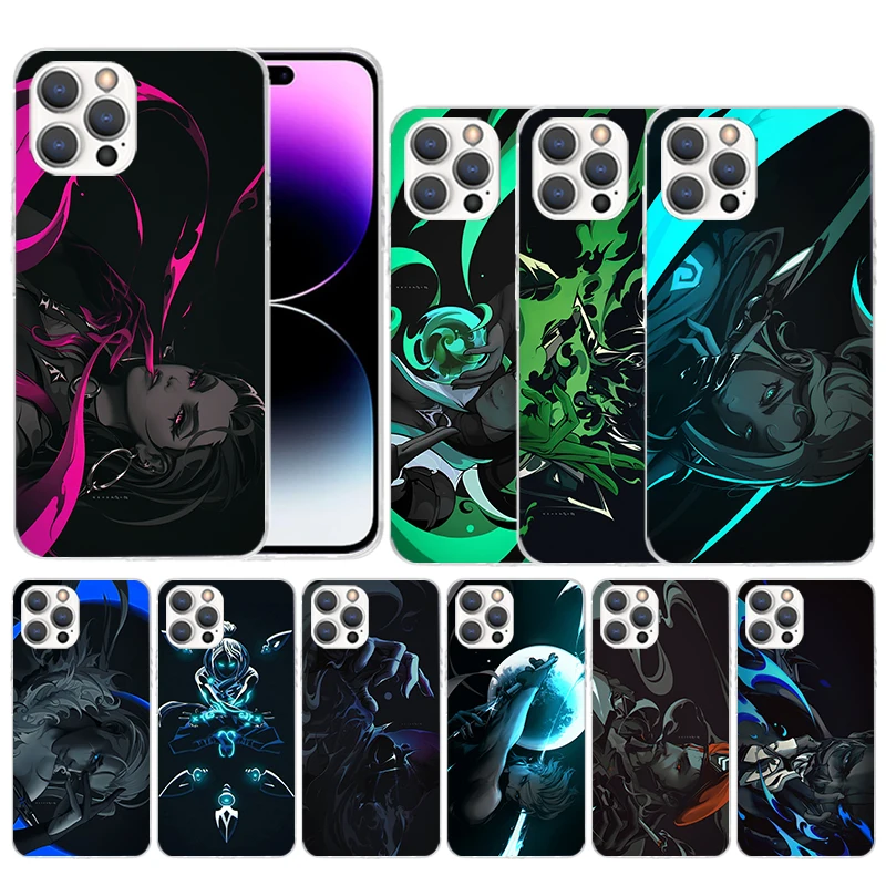 Valorant крутой мягкий чехол для iPhone 15 14 13 12 Mini 11 Pro Max телефона с принтом X XS XR 7 Plus 8 + SE