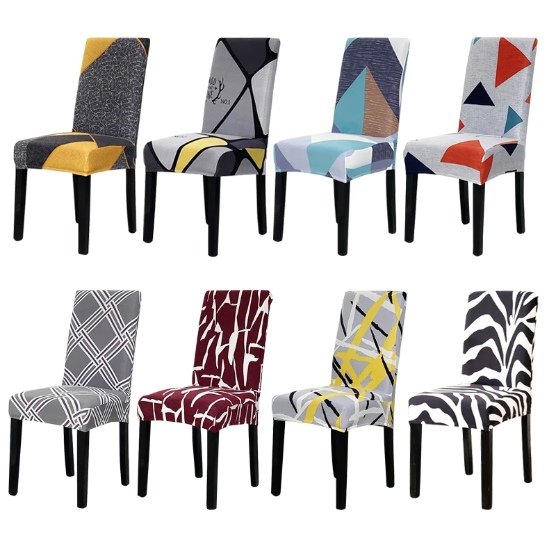 

Чехлы на стулья из эластичного спандекса с геометрическим рисунком