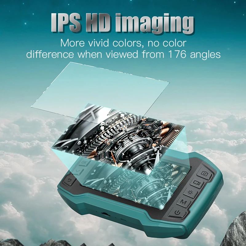 Камера-эндоскоп с двойным объективом 8 мм и экраном 4 5 дюйма HD IPS 200 Вт пикселей