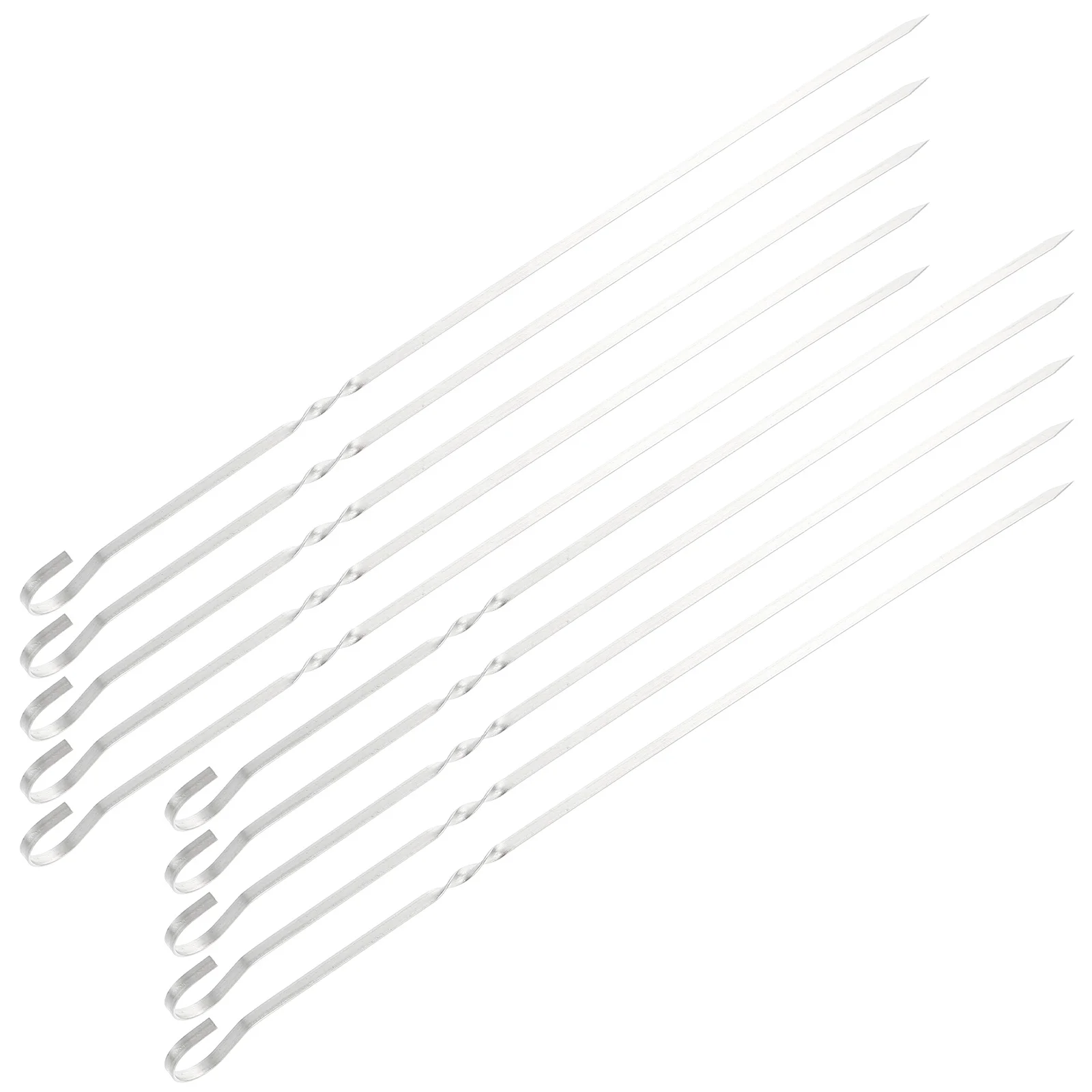

10pcs Stainless Steel Skewers, Stainless Steel Barbecue Fork Grilling Sticks Home Cooking Outdoor Camping
