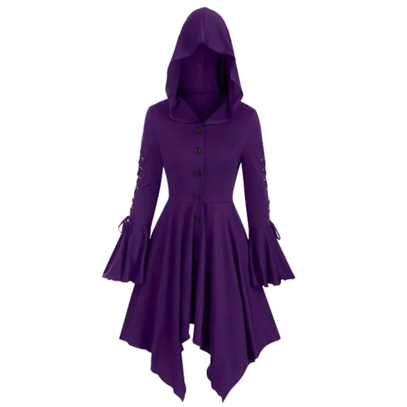 

Женское платье-пальто на шнуровке с капюшоном и рюшами на рукавах, темно-синяя Обычная юбка, женская накидка, кардиган, юбка, одежда для вече...