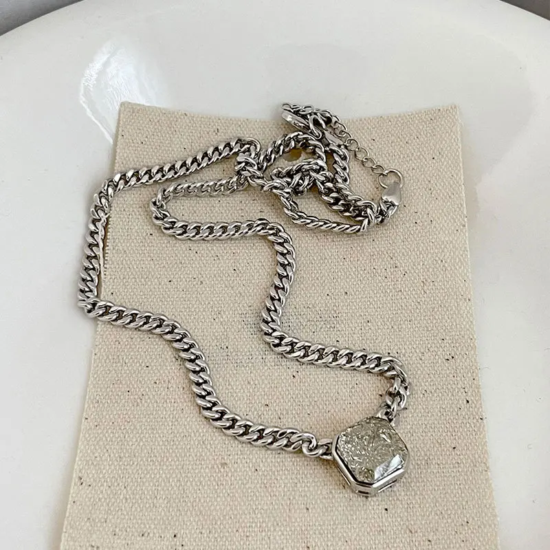 Ожерелье серебряного цвета с толстой цепочкой для женщин модное элегантное