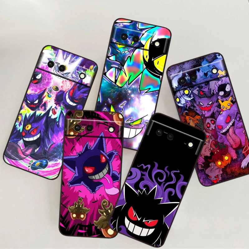 P-Pokemons G-Gengguis мультфильм для Google Pixel 9 8 7A 7 6A 6 5A 5 4 4A XL 5G черный силиконовый