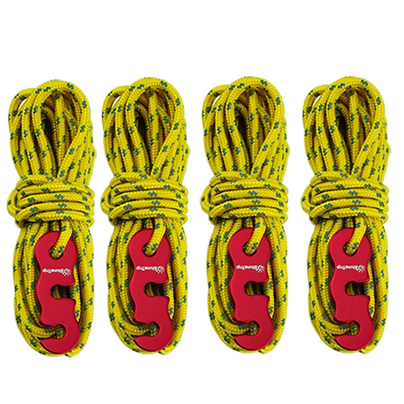 

4X4m Outdoor Camping Reflective Wind Rope 3mm Multi-functional Wind Rope Buckle Tent Rope Set Rope Wind Tent Accessories