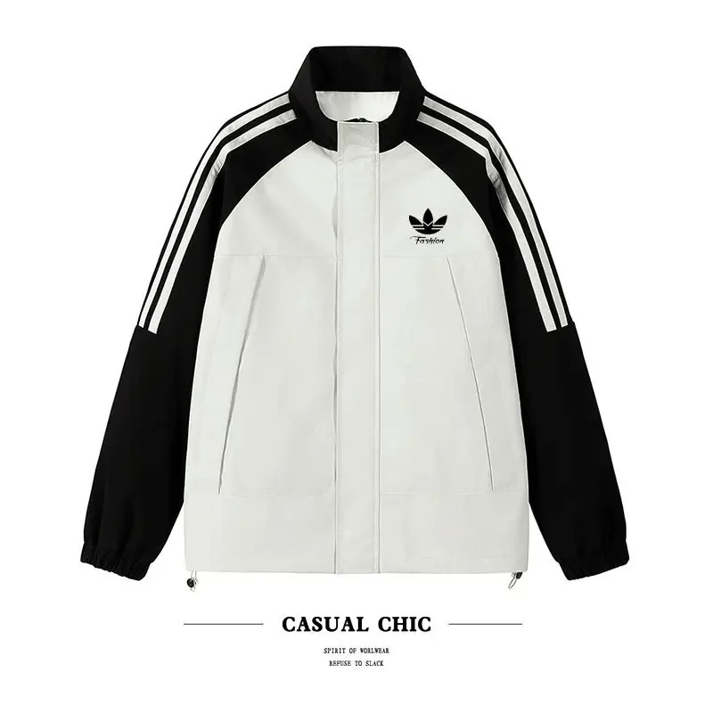 Осенняя куртка с тремя листьями и травой новый стиль американский свободный крой