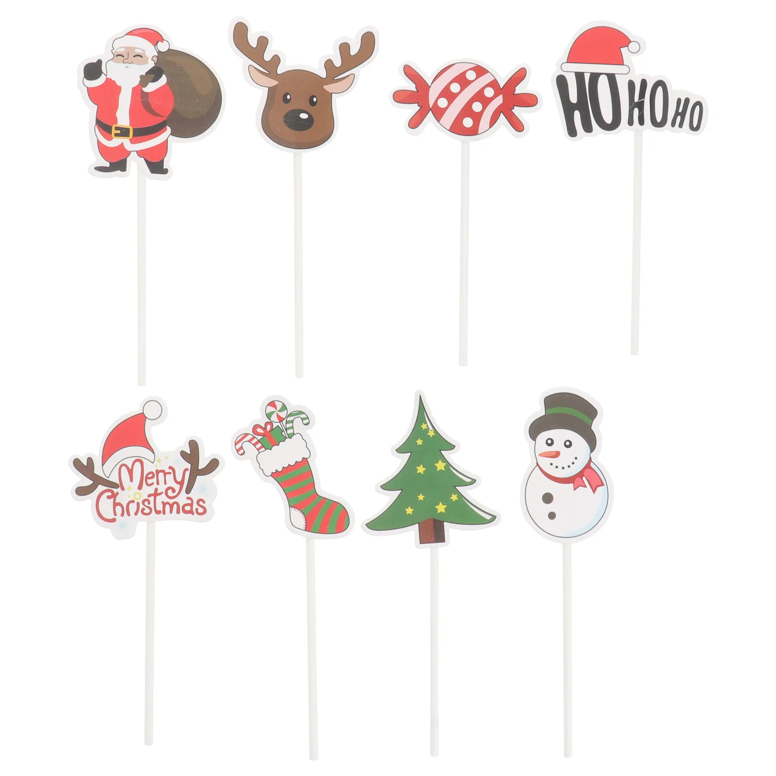 

10pcs Merry Christmas Xmas Tree Cupcake Toppers Christmas Cake Picks Holiday Party Supplies