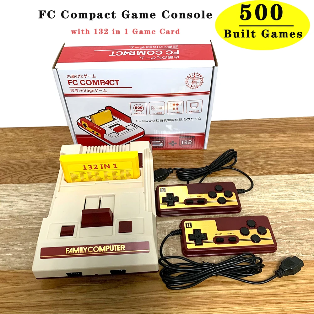 8 Bit Video Game Console Built in 500 Classic Games Family Computer TV Game Consola Support Game Cartridge For FC Retro Gaming