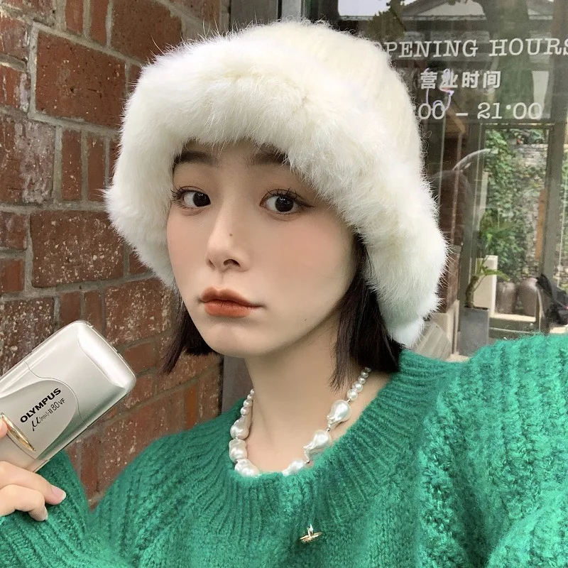 

Корейский стиль Instagram белые вязаные шапки для женщин осень и зима утолщенные теплые защита ушей Милая головная Панама для мужчин