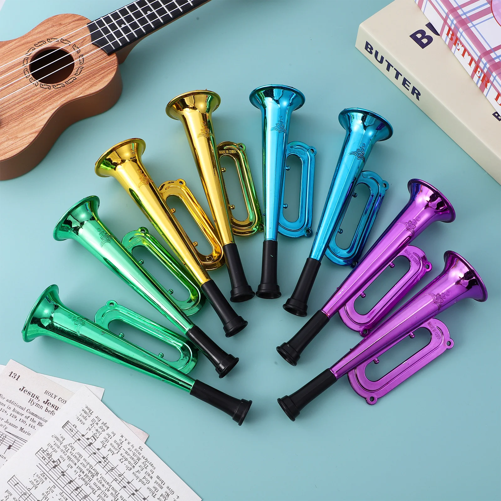 10 шт. красочные детские трубы для малышей рога пластиковые игрушки реквизит