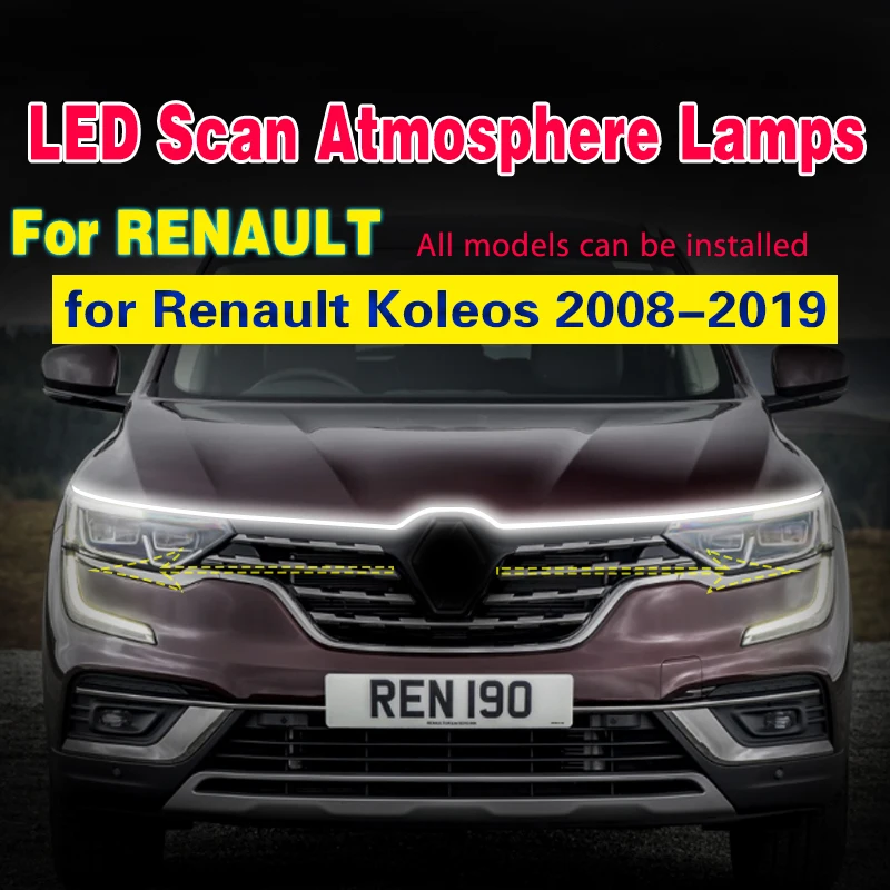 

Car Flashing DRL For Renault koleos 2008-2019 LED Daytime Running Light Fog lamp With Start Scan Decorative Lamp Light Strip 12V