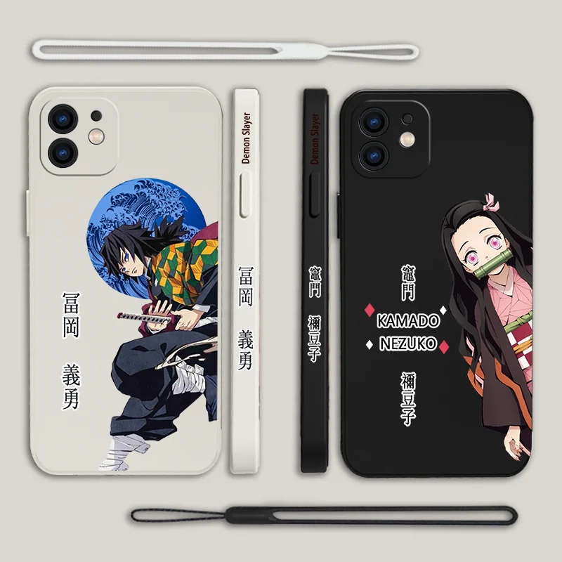 

Kimetsu No Yaiba Demon Slayer Phone Case For Samsung Galaxy S23 S22 S21 S20 Ultra FE S10 4G S9 S10E Note 20 9 Plus With Lanyard