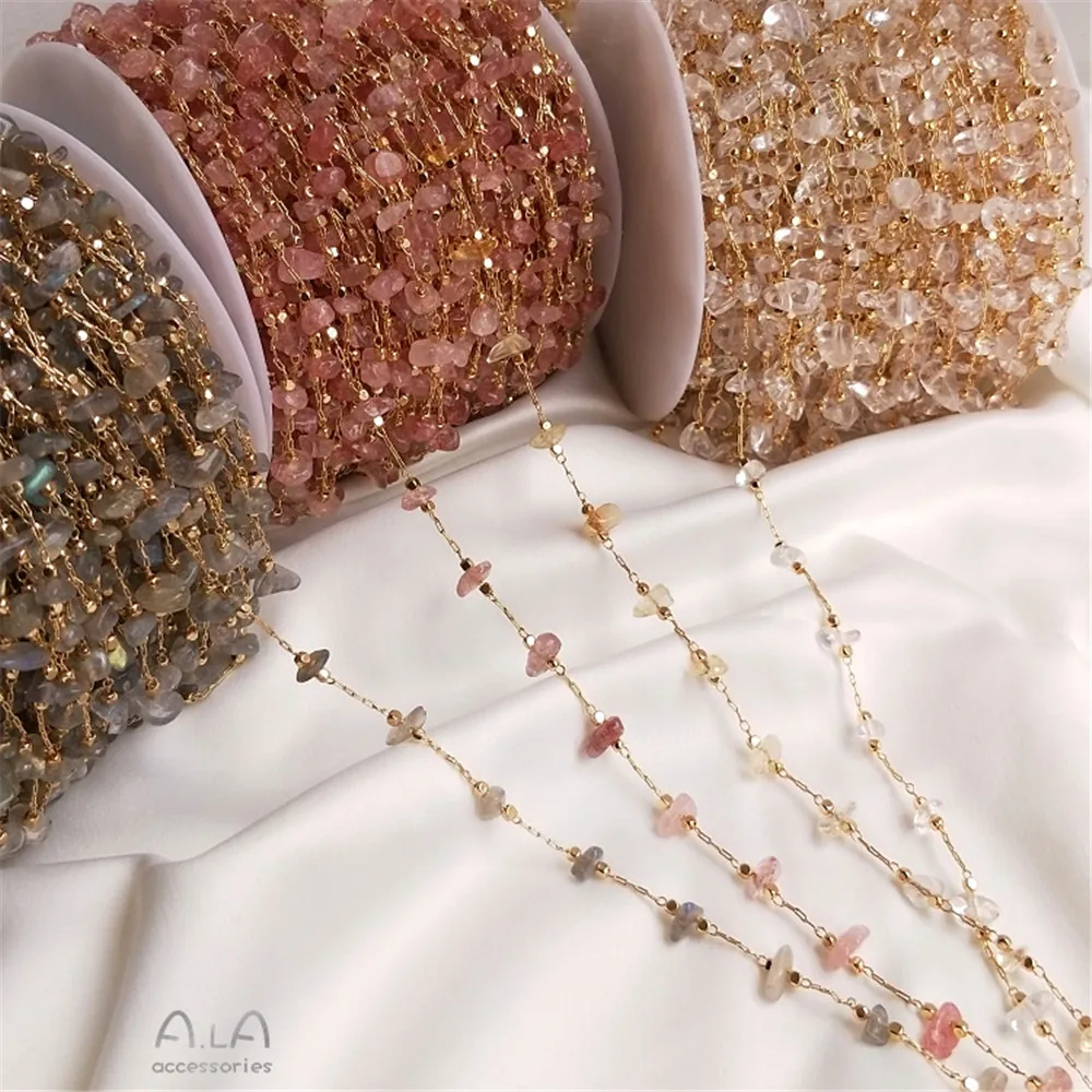 

Plated 14K Gold Filled Batch flower oval long O chain belt link ring chain DIY earring bracelet necklace loose chain