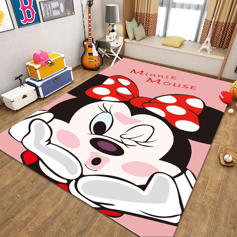 

Disney Mickey Minnie Mouse Kids Playmat Crawling Game Mat Non-slip Bathroom Mat Carpet for Living Room Floor Carpet Home Decor