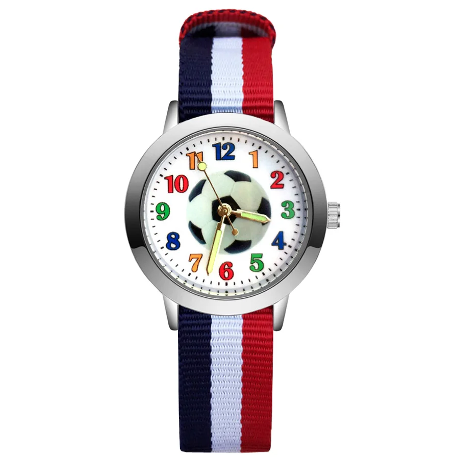 Модные наручные часы в мультяшном футбольном стиле для детей студентов девочек