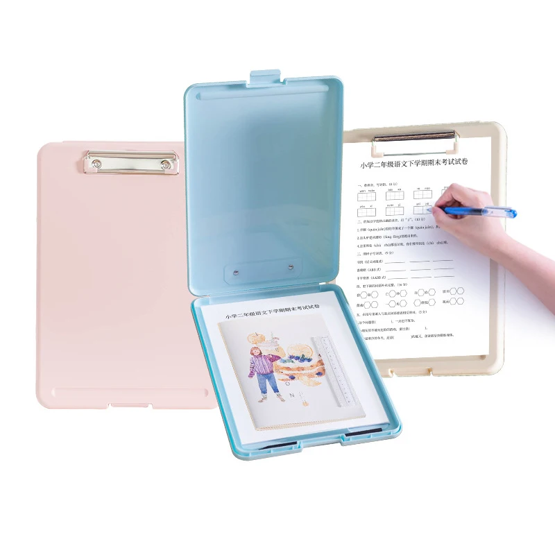 

A4 Paper File Document Storage Box With Folder Clip Writing Board Office School Stationery Holder Organizer Case