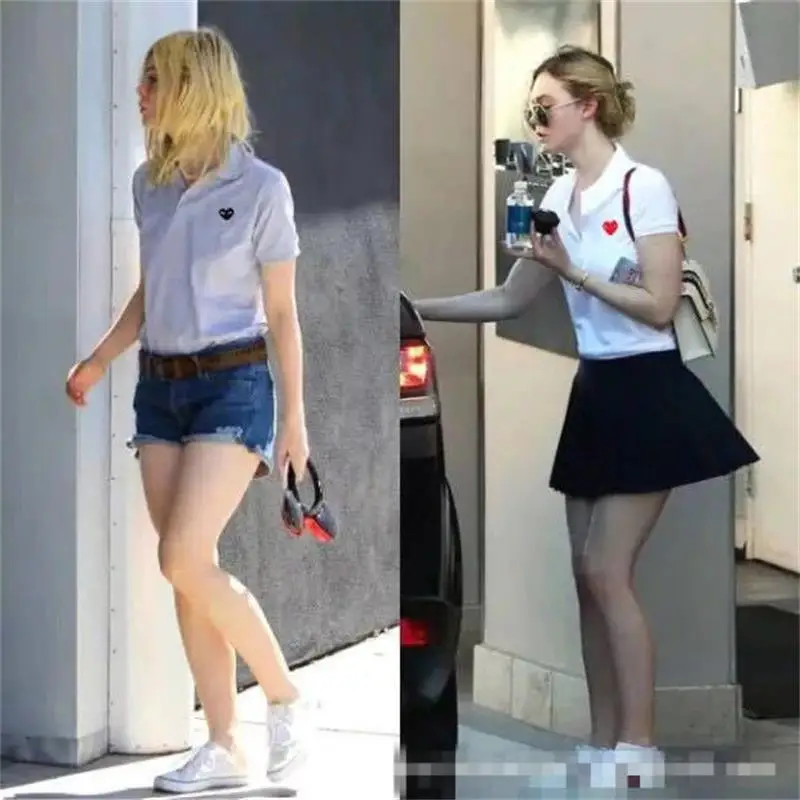 

Рубашка-поло PLAY мужская с вышивкой Love, пуловер с коротким рукавом и отворотом на пуговицах, хлопковая рубашка для пар, облегающие повседневн...