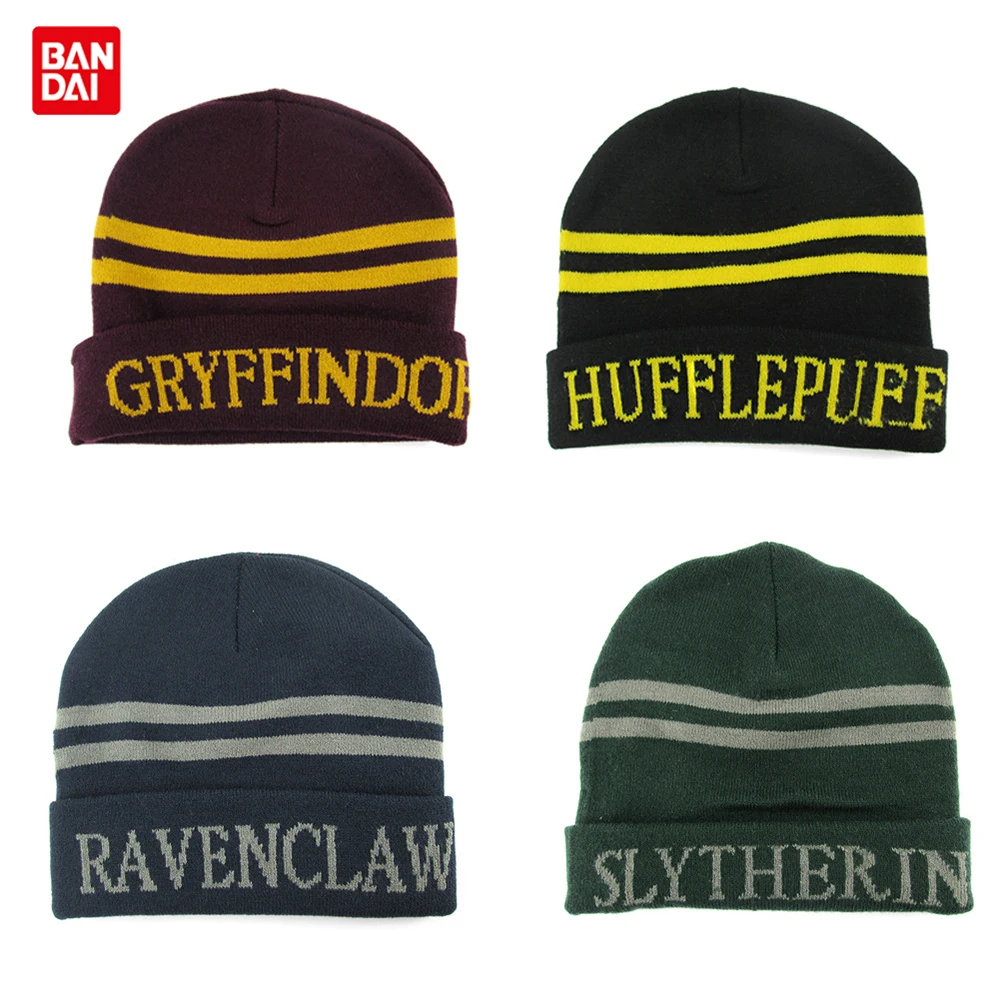 

Bandai Harry Potter College Knitted Hat Gryffindor Slytherin Ravenclaw Hufflepuff Cap Hogwarts Letter Embroidery Hat Periphery