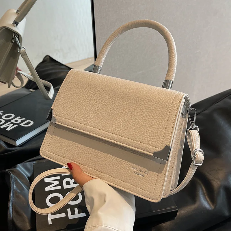 

Advanced Women's Bag 2023 New Summer Simple and Versatile One Shoulder Crossbody Bag Texture Handheld Small Square Bag
