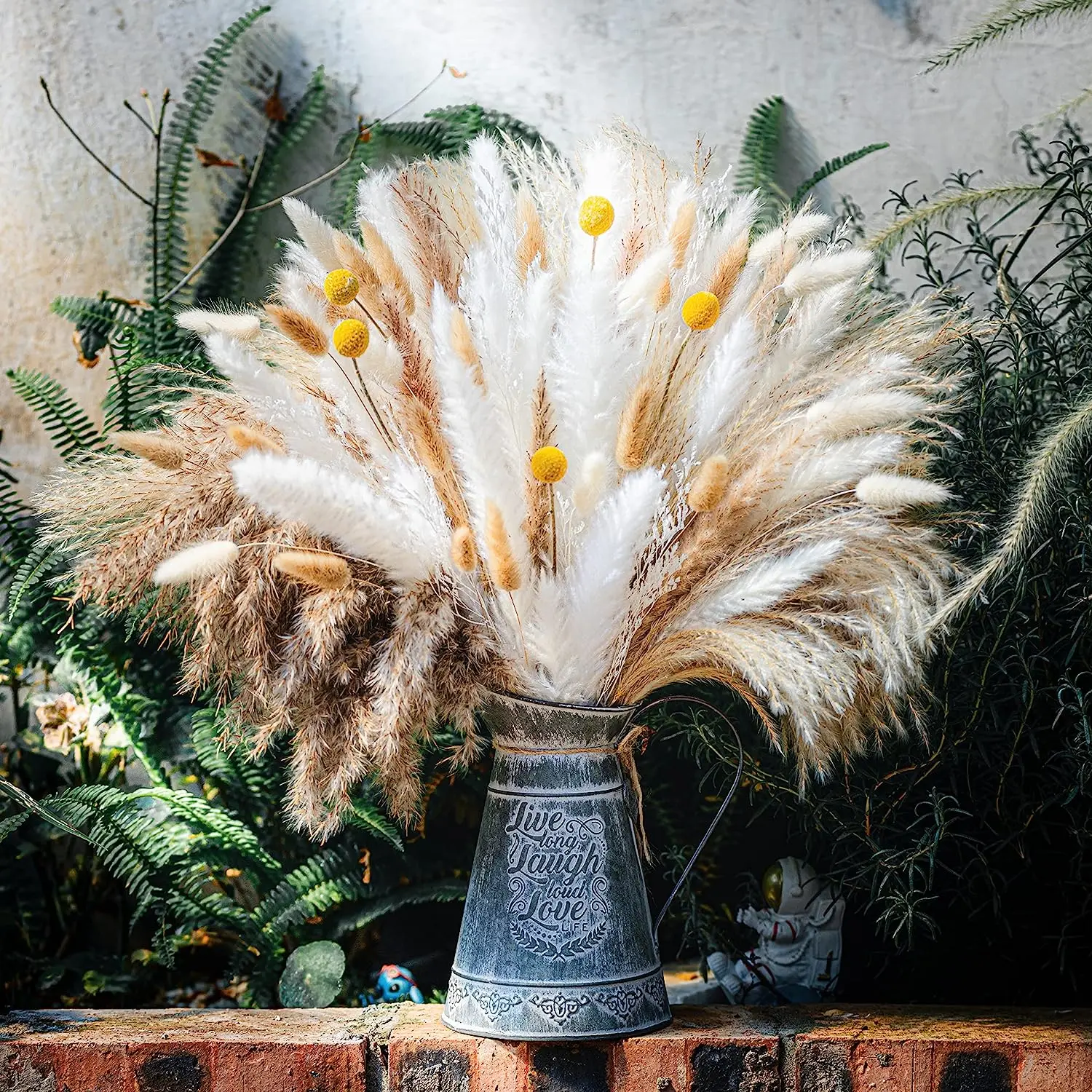 

98PCS Pampas Grass Mix Bouquet Boho Home Decor Natural Dried Flowers for Wedding Christmas Flores Secas Decorativas