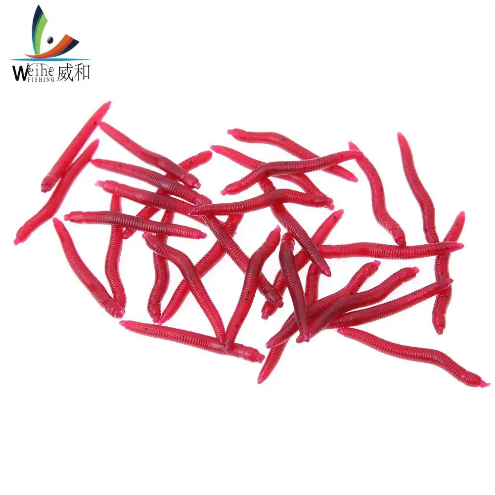 

100 шт./лот мягкая пластиковая приманка для рыбной ловли, приманка для рыбной ловли, темно-красная приманка из ПВХ, мягкая искусственная прима...
