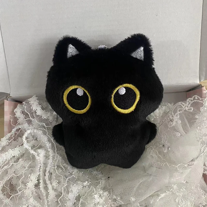 Милый черный кот плюшевая игрушка брелок с мультяшным котенком мягкая кукла