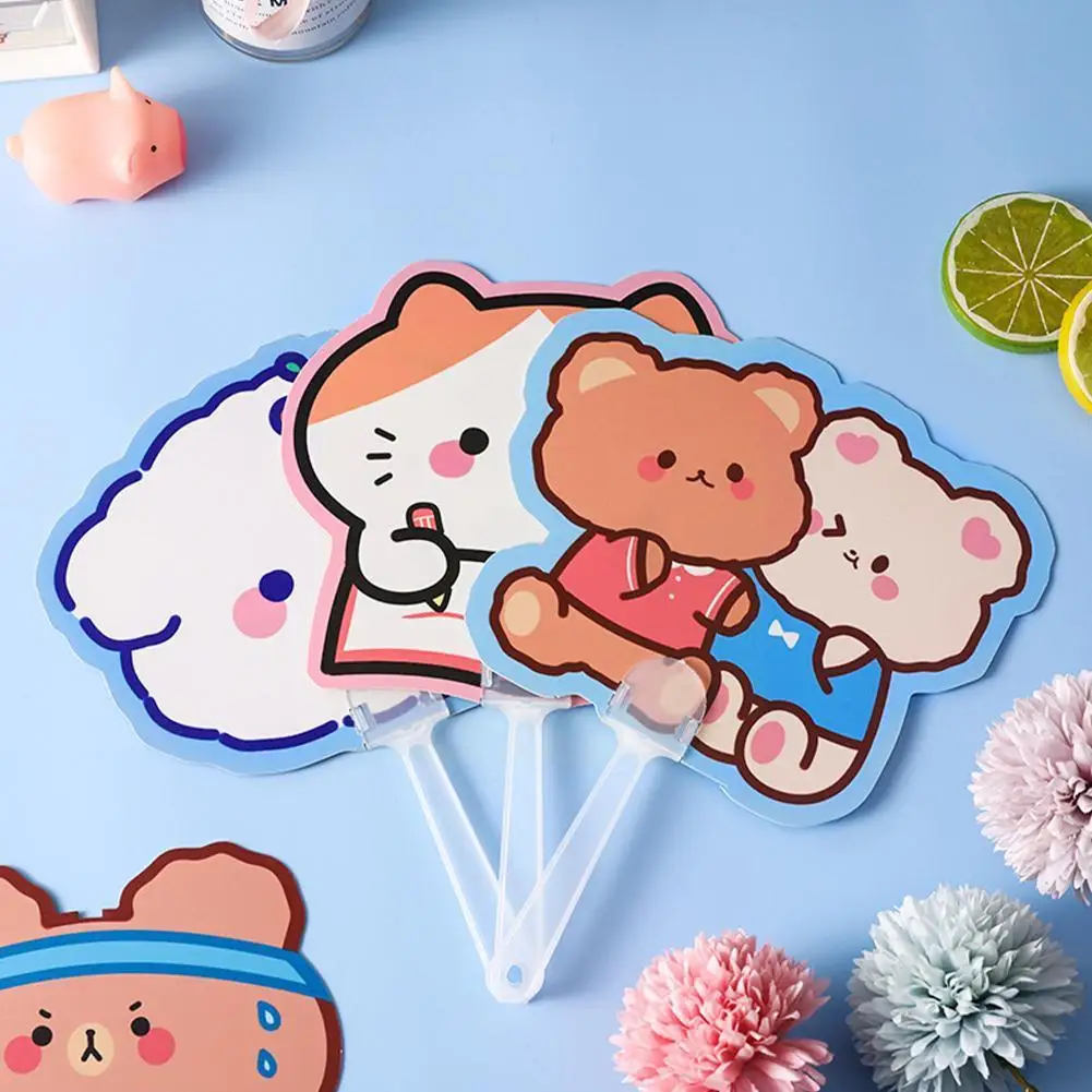 

2023 New Cartoon Summer Cute Handheld Irregular DIY Fan Portable Plastic Fan Summer Gift For Student E8W4