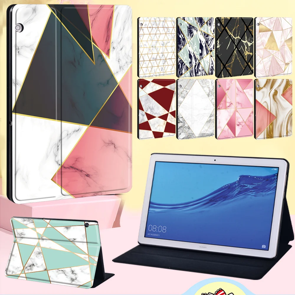 

Anti-Fall Tablet Case for Huawei MediaPad M5 Lite 10.1/10.8/Lite 8/T3 8.0 /T3 10/T5 10 Shape Pattern Shell Stand Cover + Stylus