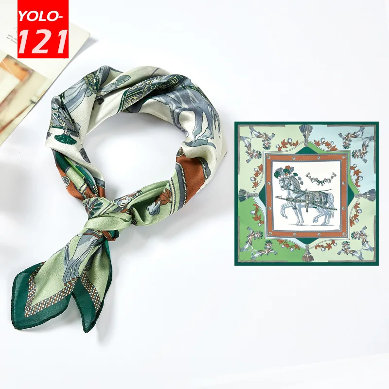 

53*53cm Small Square Scarf Women Silk Satin Printed Silk Scarf women Spring Fashion Silk Scarf Luxury Fashion Square Silk Scarf
