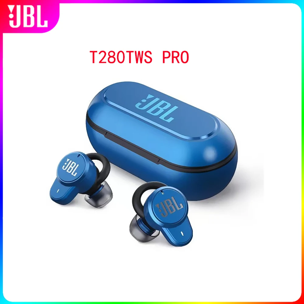 

JBL T280 TWS Pro Bluetooth Earphone Stereo Bass Headset Noise cancelling Wireless headphones with MIC Charging Case
