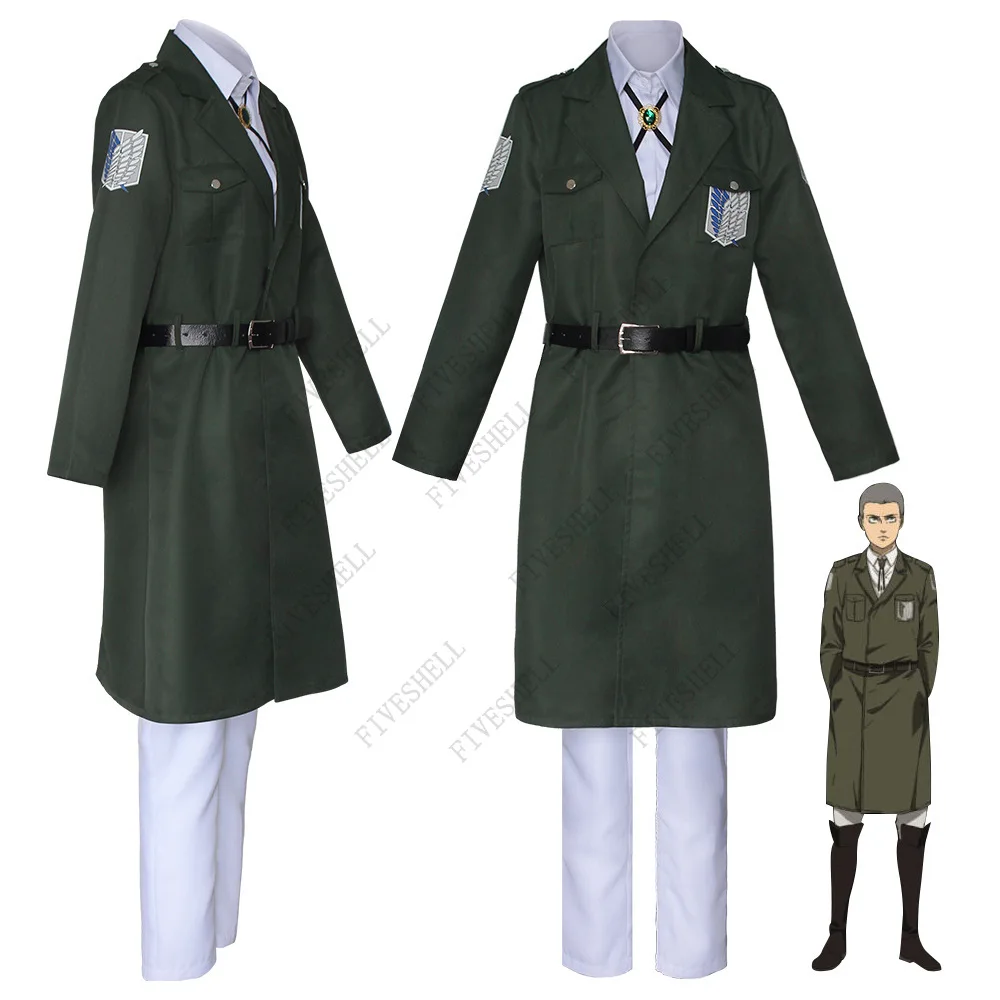 

2023 Anime Attack on Titan Cosplay Costume Green Cloak Investigation Corps Full Set of Cos Allen Uniforms Army Green Long Coat