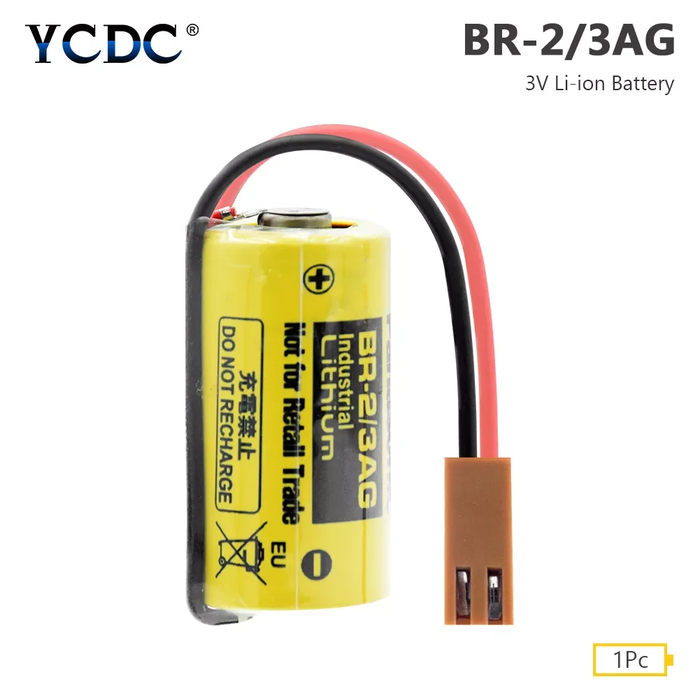 

2023New Br2/3ae2p Plc Computers Backup Batteries With Brown Plug Br-2/3a 3v 1200mah Lithium Battery For FANUC CNC System CR17335