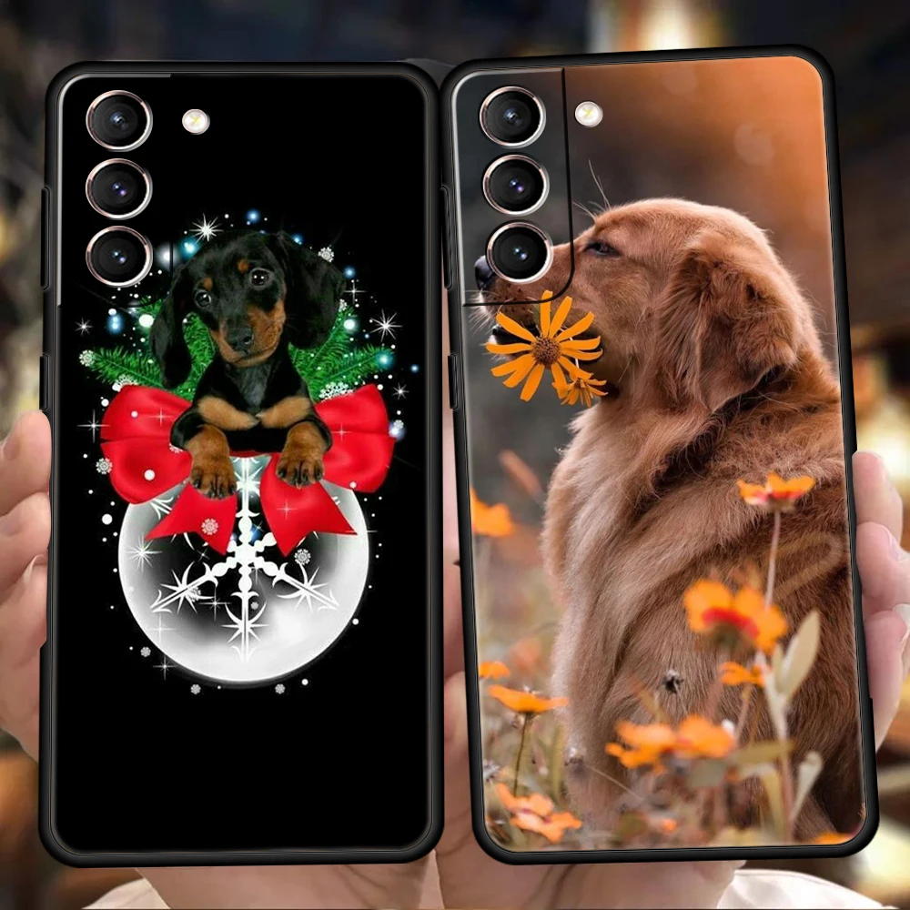 

Dog Phone Case For Samsung S22 S20 S21 FE Note S21 20 10 Ulrta S10 S10E S9 M21 M22 M32 M31 5G Plus TPU Shell Fundas Coque Bag