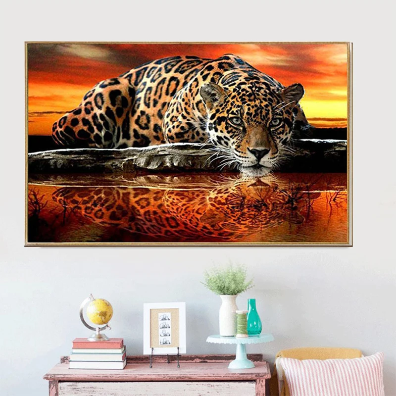 

5D Diamond Paintings Pattern Leopard Full Diamond Art Embroidery Home Decore Living Room Office diy Diamond Cross Stitch Kits